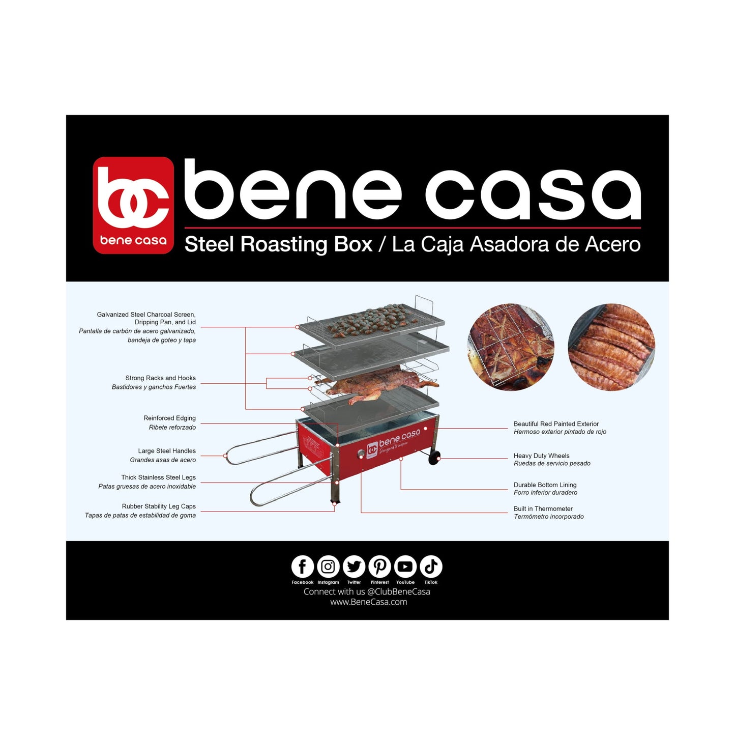 Bene Casa Caja Asadora Roasting Box, 70lb capacity