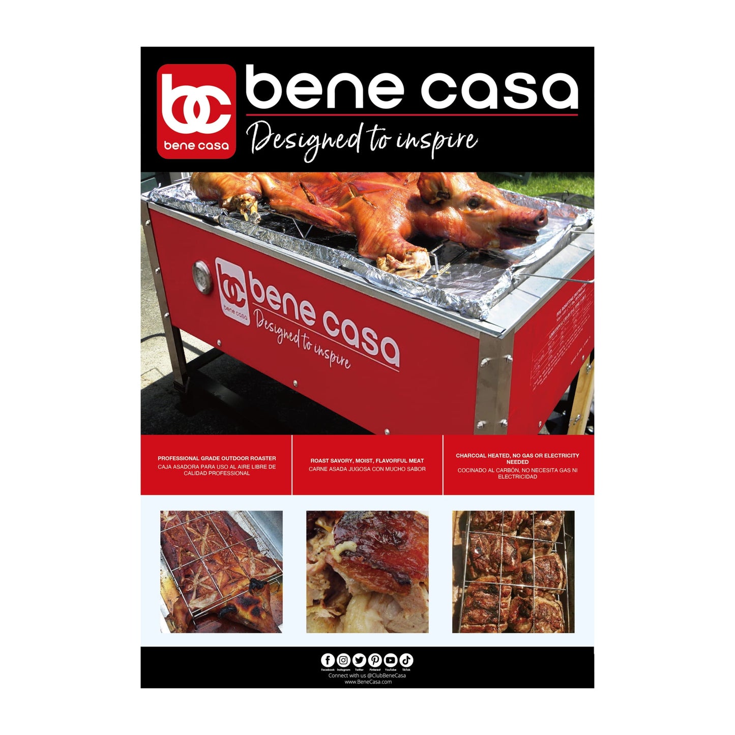 Bene Casa Caja Asadora Roasting Box, 70lb capacity