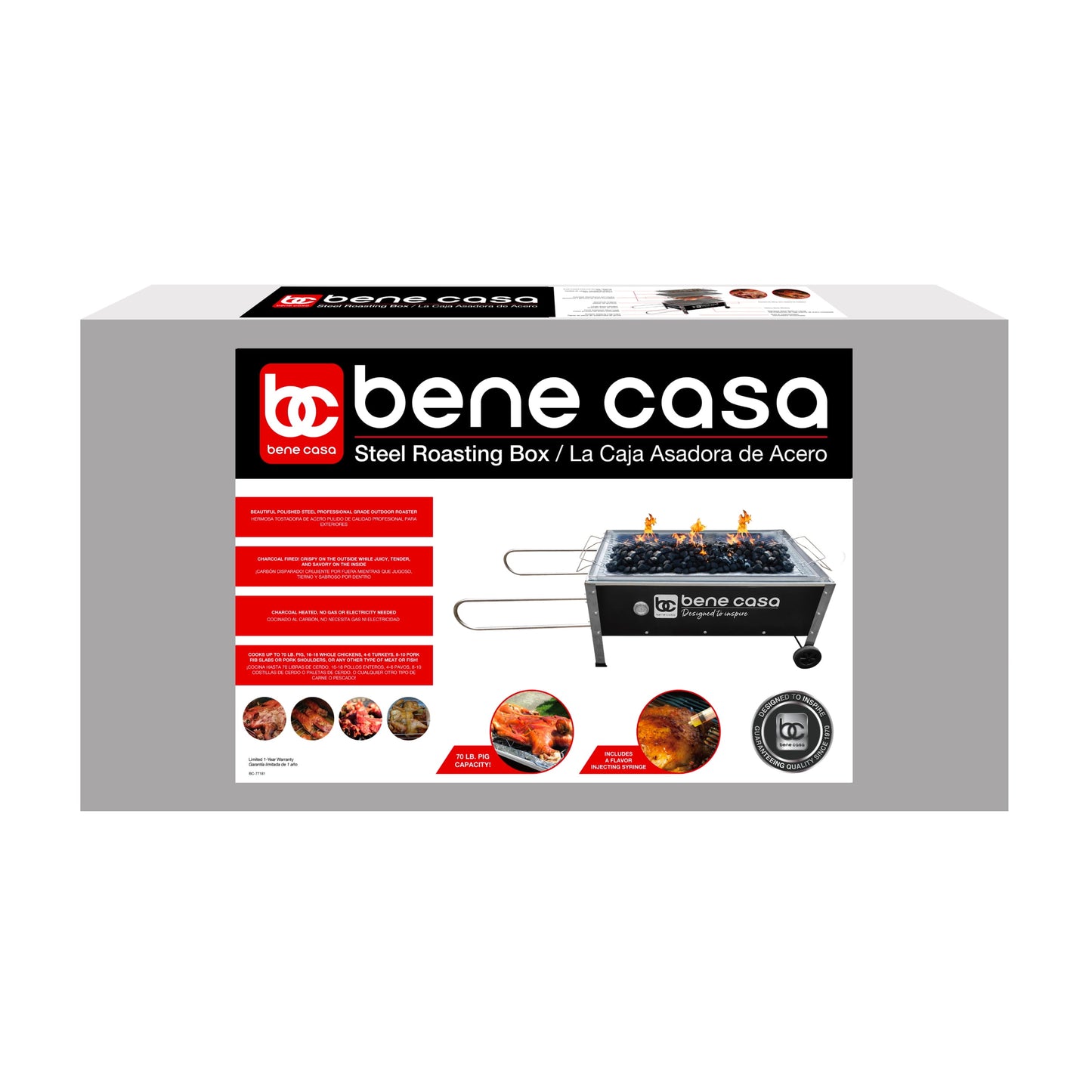 Bene Casa Black Caja Asadora Roasting Box, 70lb capacity