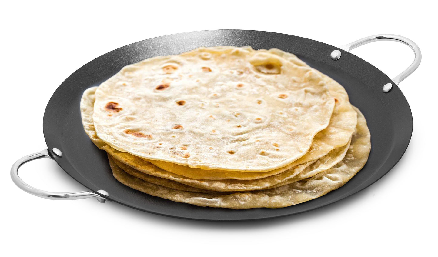 Bene Casa 9/14/17" Round Steel Comal Pans with Loop Handles