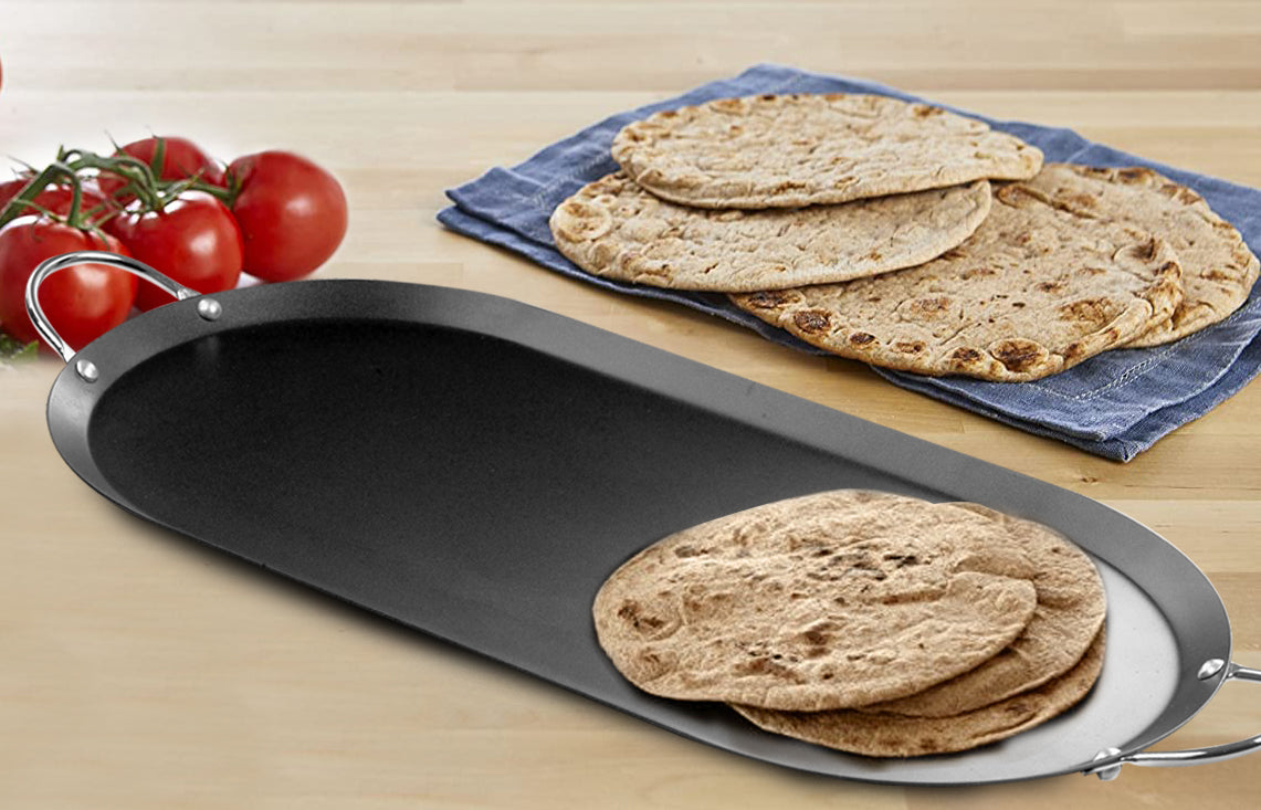 Bene Casa 9/14/17" Round Steel Comal Pans with Loop Handles