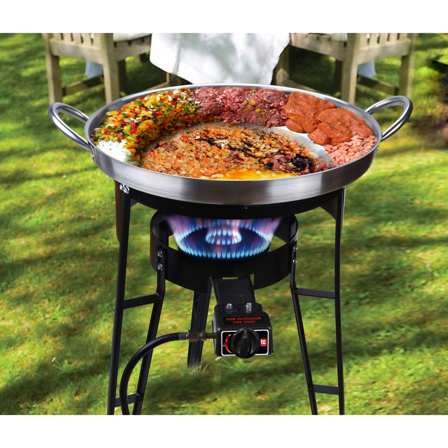 Bene Casa Cast-Iron Propane Burner With Stand & Comal Set (Party Size)