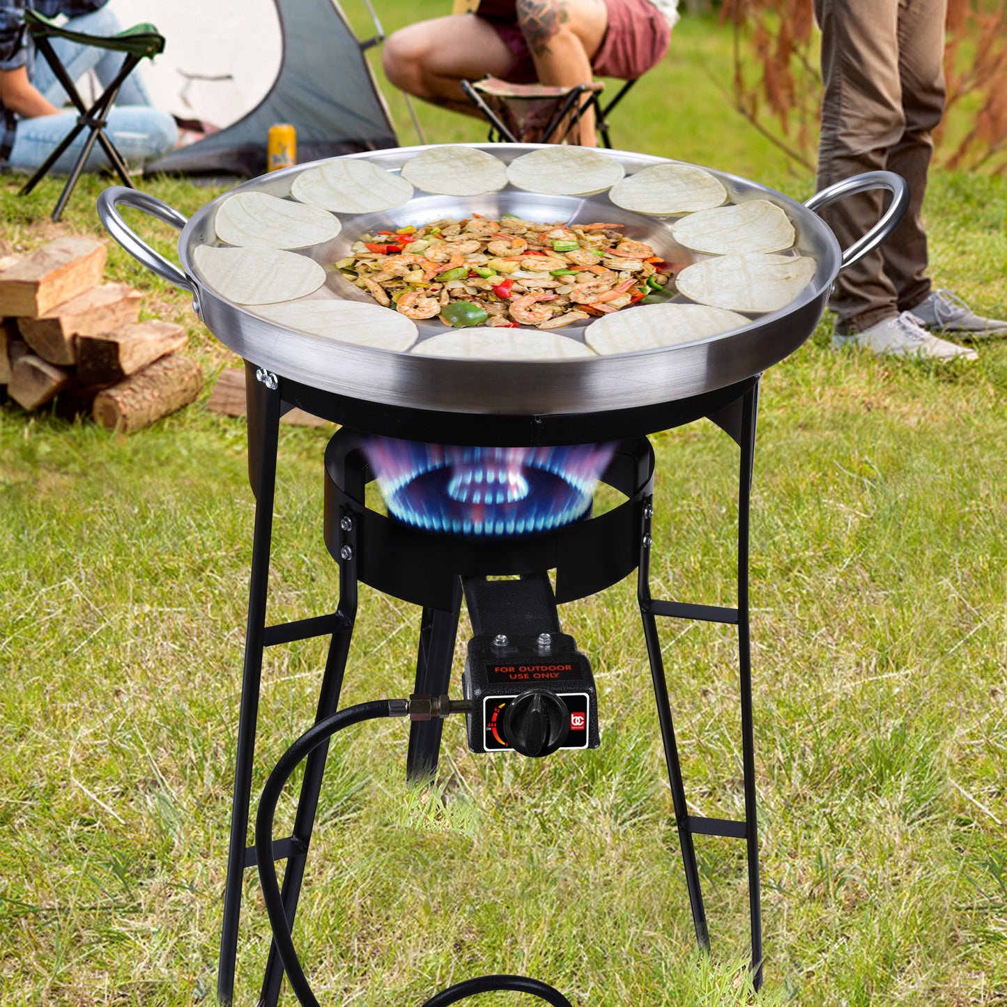 Bene Casa Cast-Iron Propane Burner With Stand & Comal Set (Party Size)