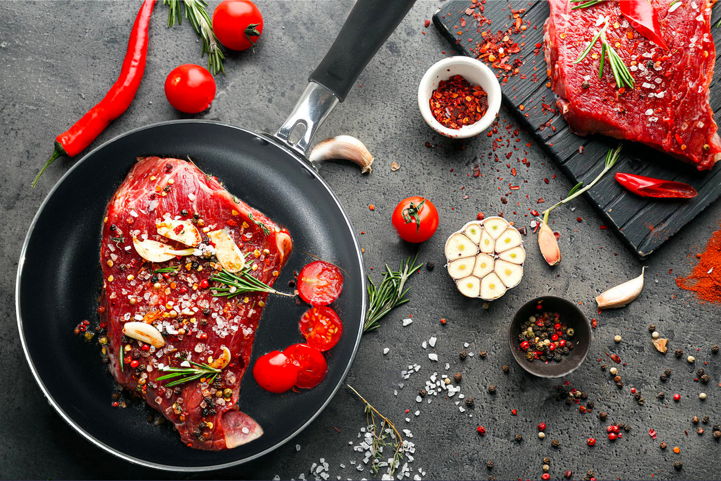 Bene Casa Aluminum Nonstick Frying  Pan, Heat Resistant Handles, Dishwasher Safe