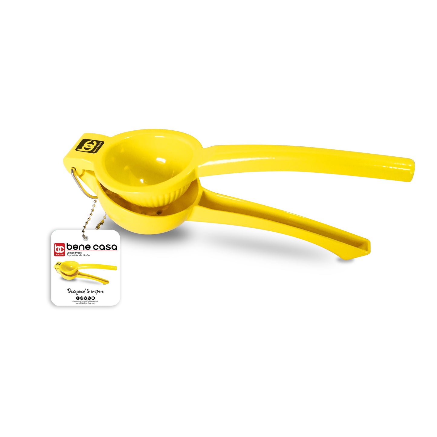 Bene Casa Aluminum Lemon Press, easy, no pulp, no seeds, dishwasher safe