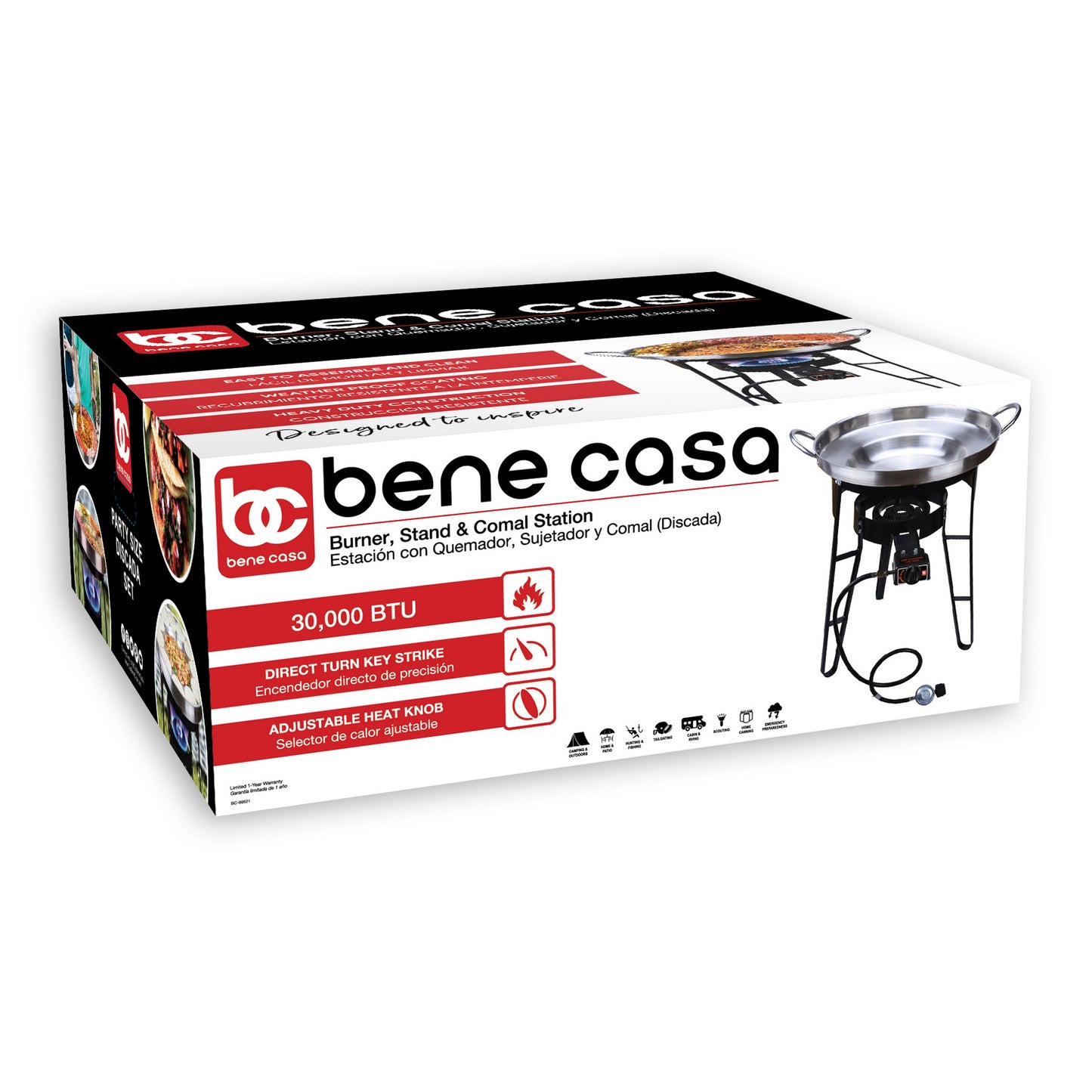 Bene Casa Cast-Iron Propane Burner With Stand & Comal Set (Party Size)