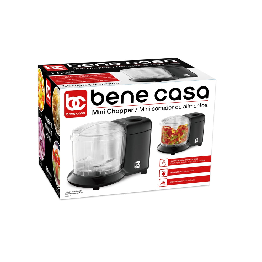 
                  
                    Bene Casa Mini Chopper, stainless-steel blade, pulse control, mincer, dicer - (3 colors)
                  
                