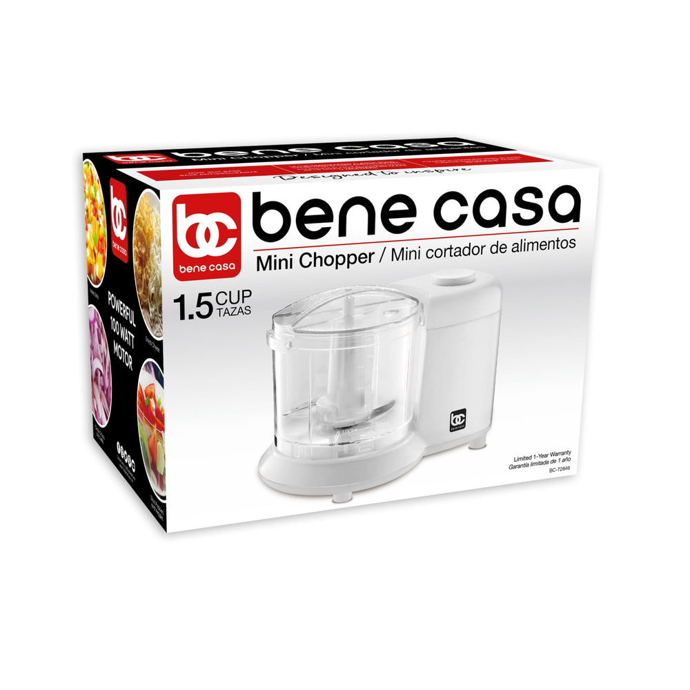 
                  
                    Bene Casa Mini Chopper, stainless-steel blade, pulse control, mincer, dicer - (3 colors)
                  
                