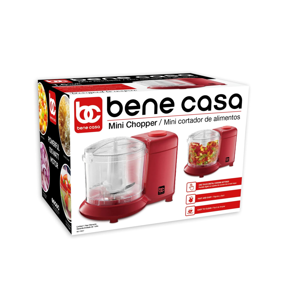 
                  
                    Bene Casa Mini Chopper, stainless-steel blade, pulse control, mincer, dicer - (3 colors)
                  
                