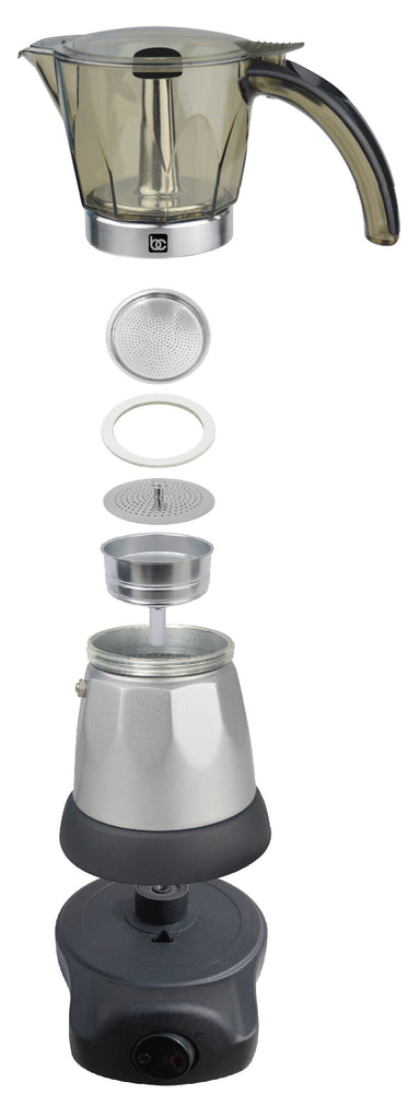 
                  
                    Bene Casa Silver Electric Espresso Maker/Cafetera, 3-6 cups/shots
                  
                