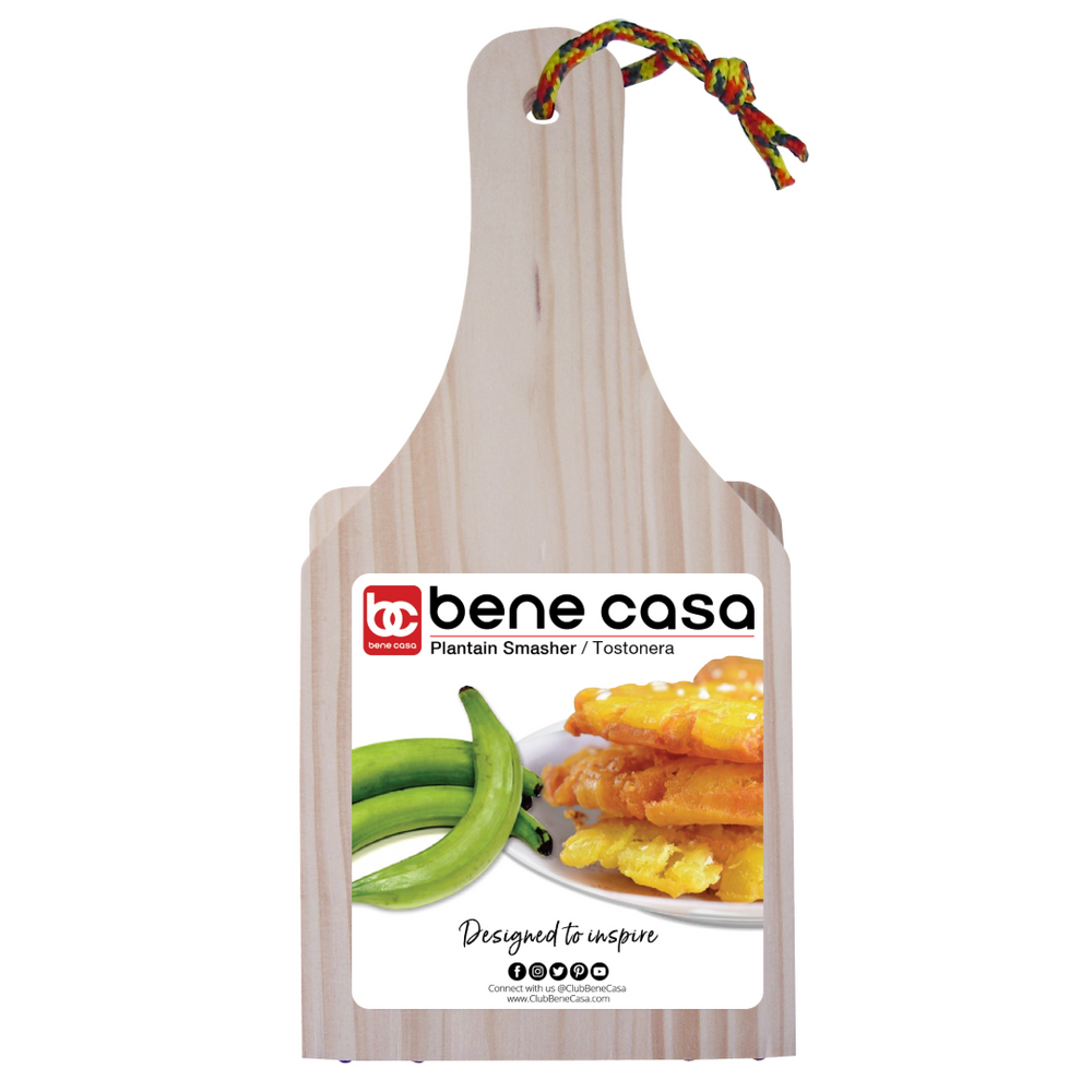 Bene Casa large wooden tostonera, plantain smasher, dough flattener