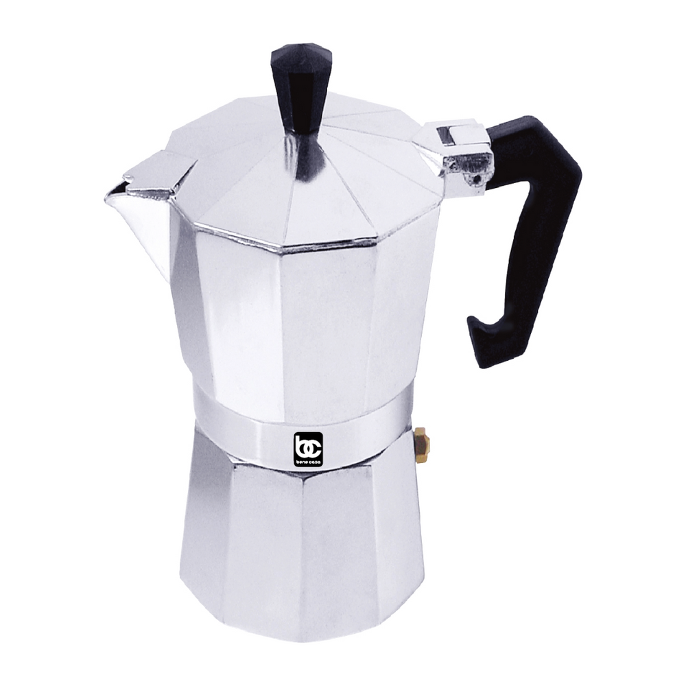 Bene Casa aluminum, stovetop, espresso maker w/ side pour spout