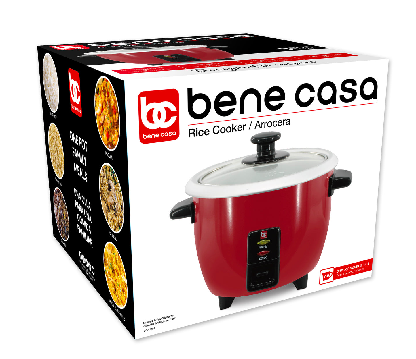 
                  
                    Bene Casa 3-Cup Stainless Steel Thermo Rice Cooker with Clear Lid
                  
                