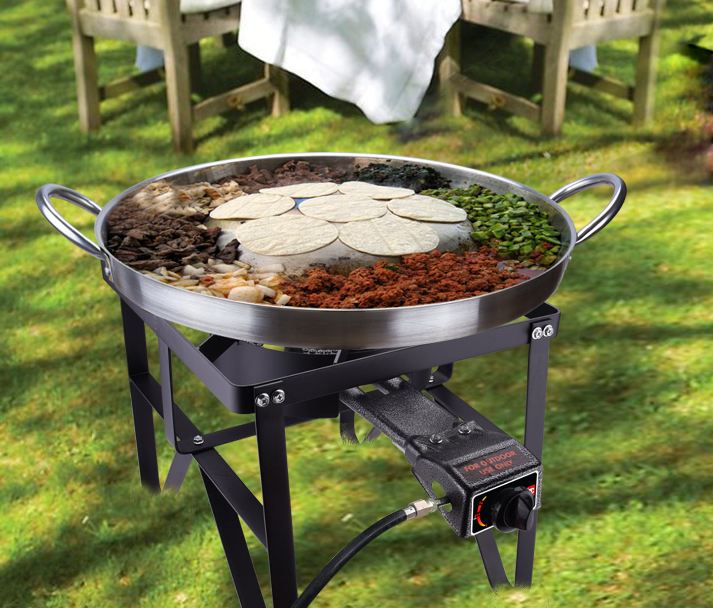 
                  
                    Bene Casa Single Square Burner & Stand; 30,000 BTU Portable Outdoor Stove
                  
                