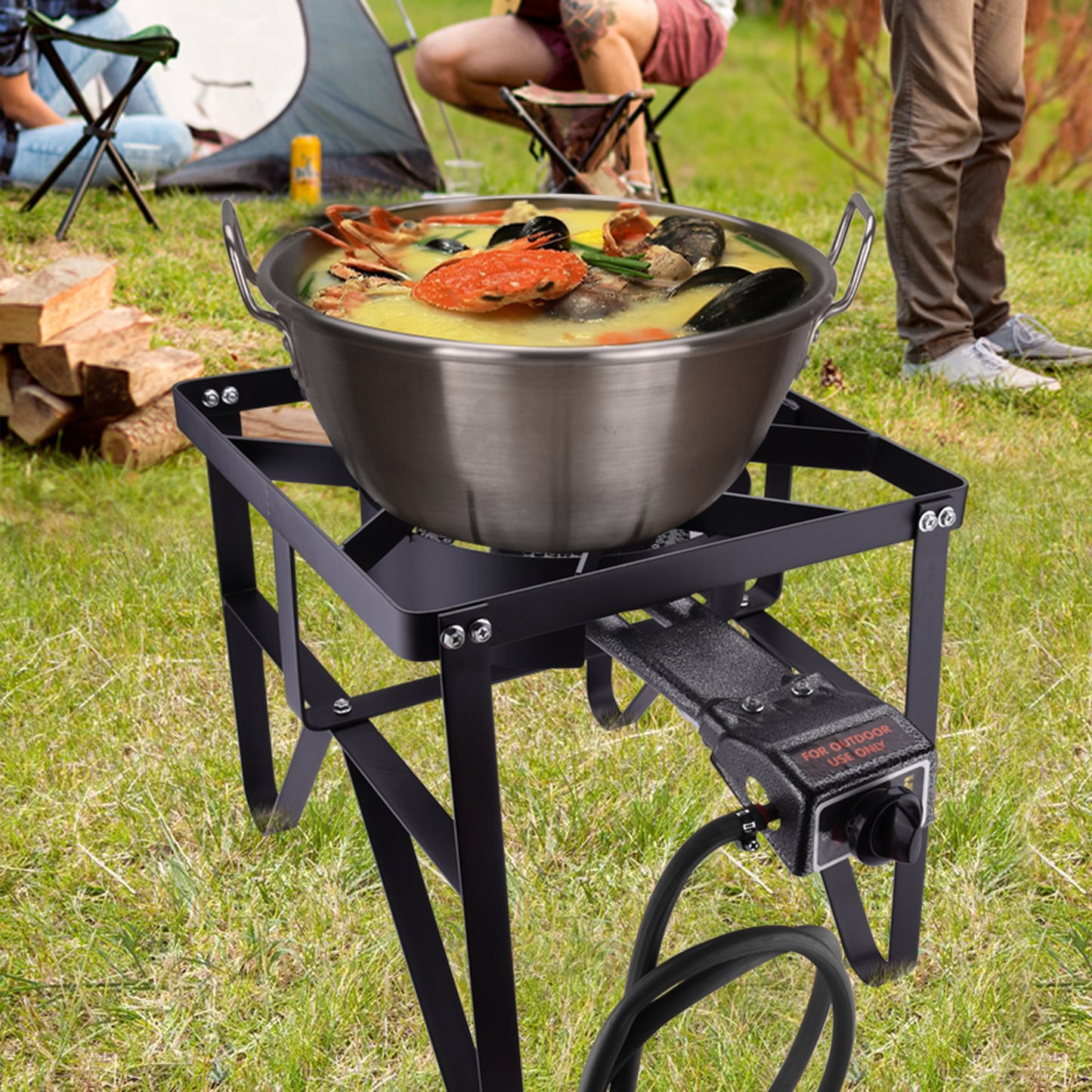 
                  
                    Bene Casa Single Square Burner & Stand; 30,000 BTU Portable Outdoor Stove
                  
                