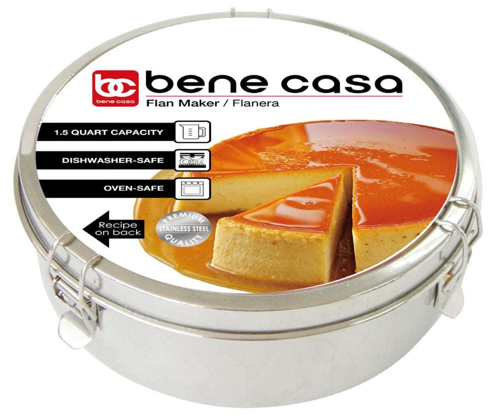 
                  
                    Bene Casa 1.5Qt Stainless Steel Flan Maker, Flan Mold, 7.5" Diameter
                  
                