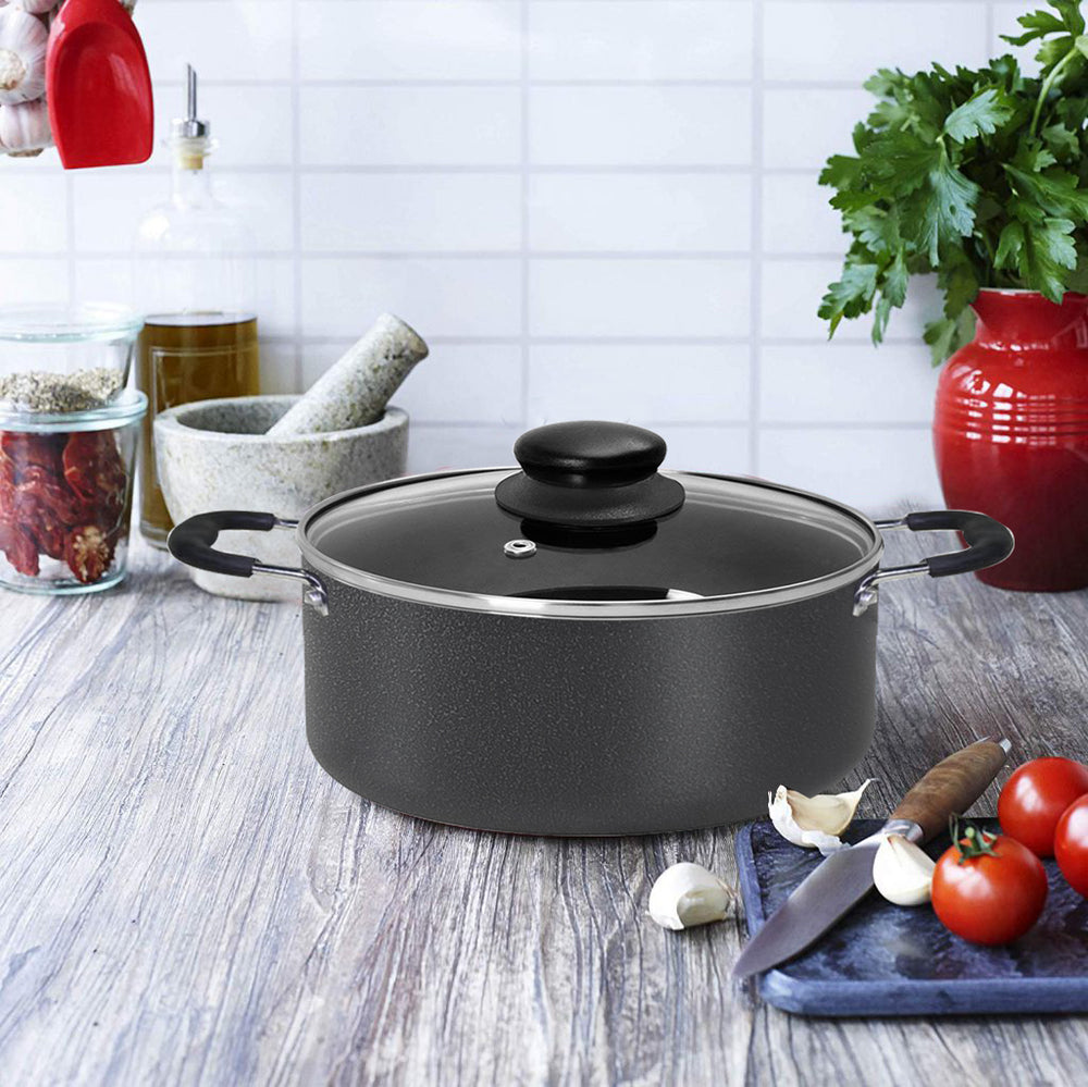 
                  
                    Bene Casa 3.06-Quart, non-stick speckled Dutch Oven w/ tempered glass lid - (3 sizes)
                  
                