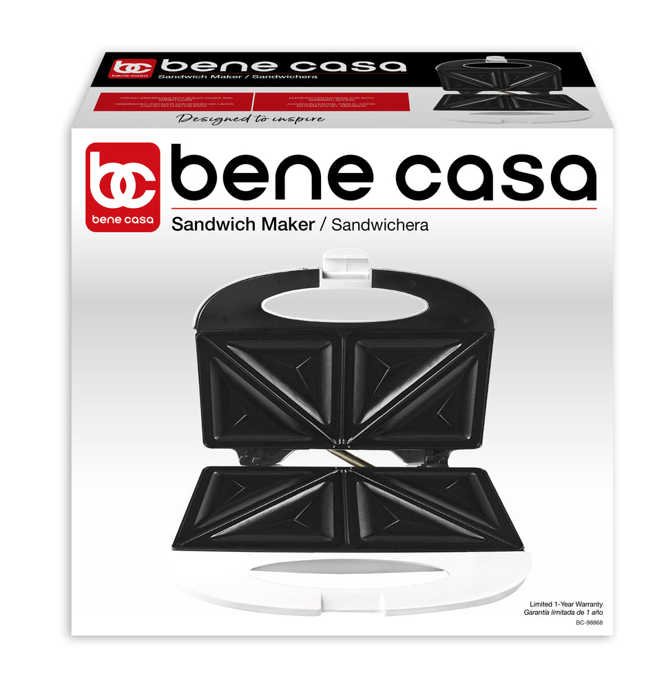 
                  
                    Bene Casa White Cool Touch Nonstick Sandwich Maker
                  
                