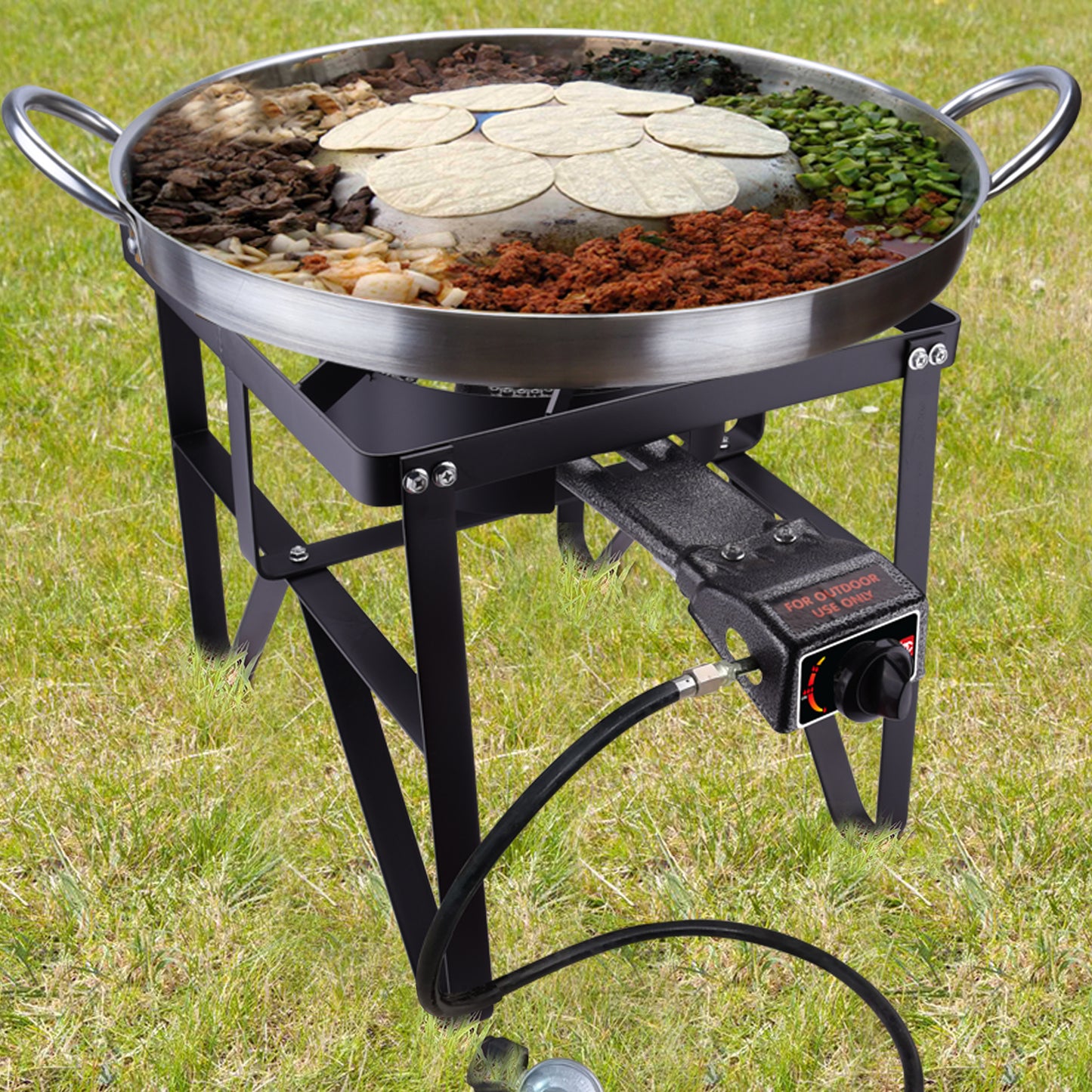 
                  
                    Bene Casa Single Square Burner & Stand; 30,000 BTU Portable Outdoor Stove
                  
                