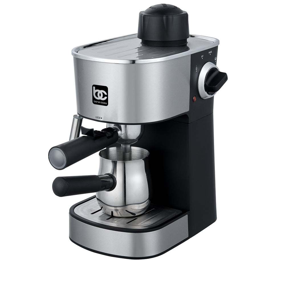 Bene Casa 4-cup stainless-steel espresso maker; cappuccino, latte , coffee maker