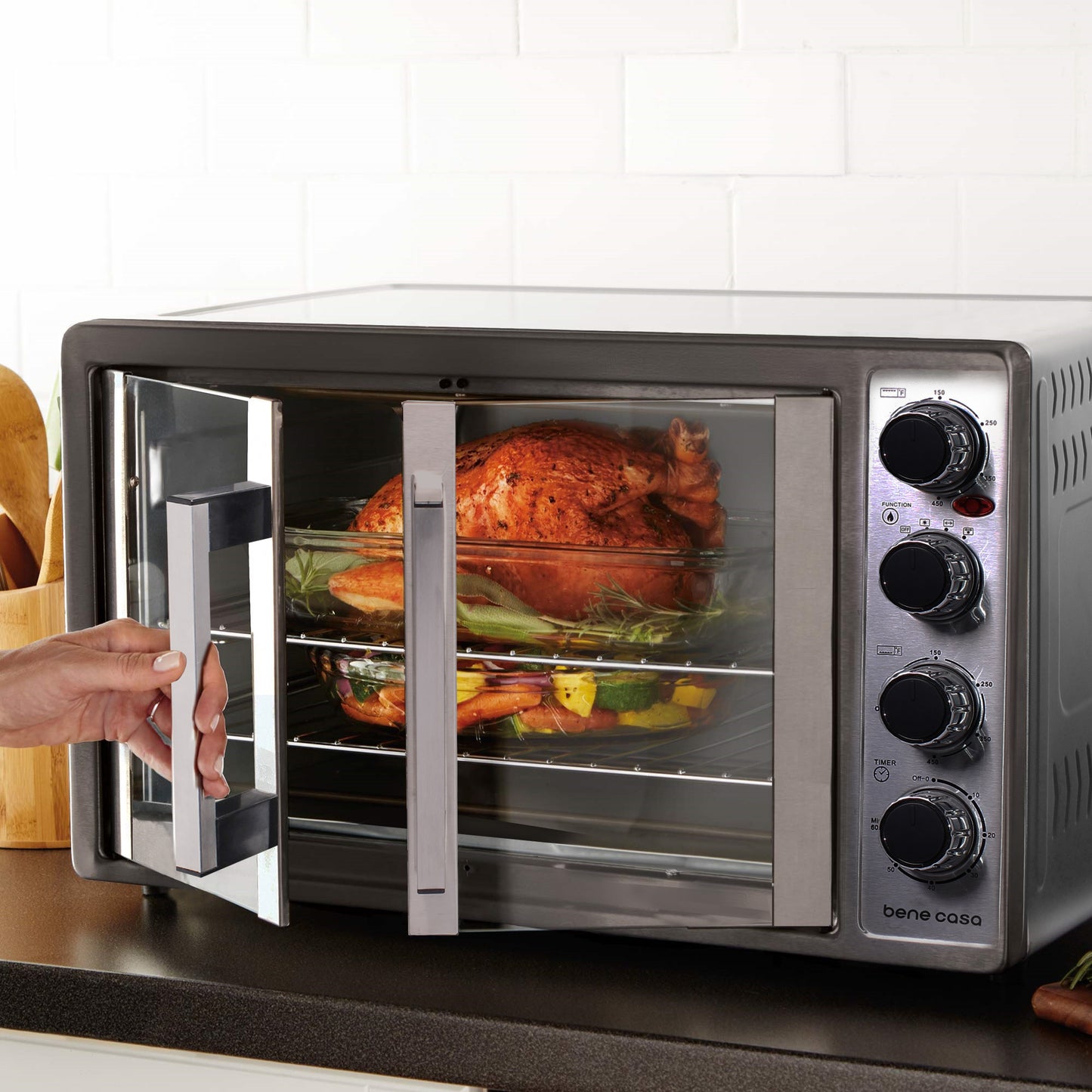 
                  
                    Bene Casa 45L French Door Convection Oven w/ rotisserie, Stainless Steel
                  
                